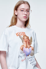 ルーズフィットTシャツ キューピッドオンクラウド