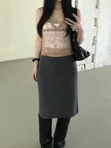 Flower See-Through Lace Sleeveless Top (2 colors)