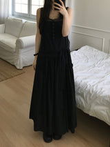 Pintuck Long Dress (2 colors)