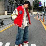 Oversized Wafer Varsity Jumper Jacket