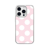 [MADE] silver big dot epoxy bumper case - strawberry milk