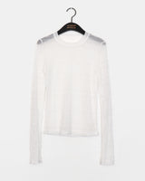 Dotten Pleats Shirring Sheer T-Shirt