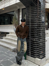 Saint wool zipup knit