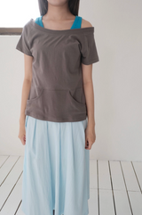 ワイドネック ポケット Tシャツ(4c)