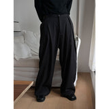 [Unisex] オーバーラップツータックワイドスラックス(2color)