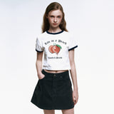 Life is a Peach Crop Ringer T-Shirt_White