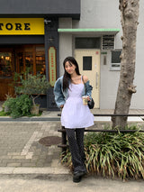 [MADE]ドットプリーツロングブーツカットパンツ