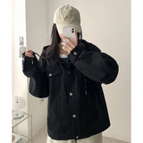 Maro Cotton Pocket Button Hooded Jacket