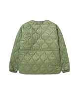 Women’s Collarless Quilted Jacket Olive