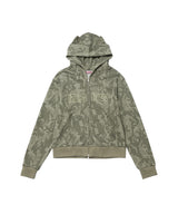 M3OW CAT EAR HOODIE ZIP UP - CAMO