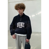 HUKE Logo Black Half zip-up MTM