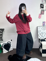 ステッチバルーンデニムパンツ 💙S-XL🖤