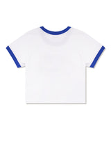 Women's Crop Vintage Mood Ringer Short Sleeve T-Shirt White (FCE2TS201W)
