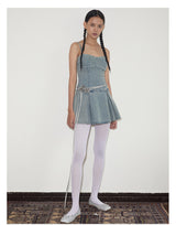 rirri SS Distressed Stone-Wash 100% Cotton Stretch Denim Camisole Dress - Casual Edit