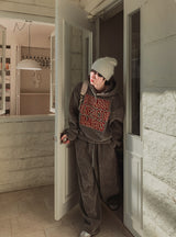 [Mink Brushed] Lotri Velvet Corduroy Crop Hoodie