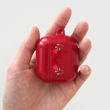 oab flower airpods case (red)