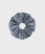 Ruffle Check Scrunchie (Navy)