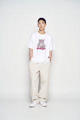 25SS ストライプセットアップルーズフィットパンツ アイボリー