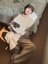 ルーブロワイドピンタックコットンパンツ