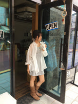 テンプティングシースルーオーバーフィットシャツ (2color)