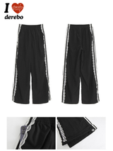 Black lace line sweatpants