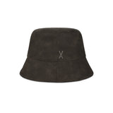 VA Stud Vegan Leather Bucket Hat / Khakibrown