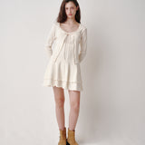 Punching Tiered Dress (Cream)