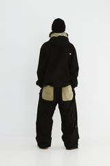 OPEN 4 POCKET WIDE TRACK PANTS BLACK / CORDUROY BEIGE
