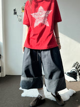 Barcode Star Dot Graphic Oversized Tee 3color