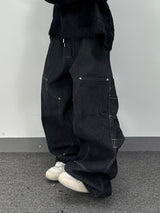 double-knee big denim carpenter pants