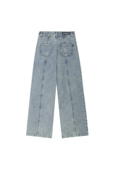 斜め切りワイドデニムパンツ / Diagonal cut wide denim pants