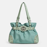 Vintage Studded Patchwork Tote Bag