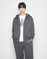 25FW ベーシックロゴナッピングフーディージップアップ チャコール