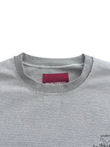 JACQUARD STRIPE TOTEM PRINT CUFF HOLLOW EMBROIDERY RAW-EDGE BASE LAYER LONG SLEEVE