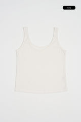Soriel ribbed U-neck sleeveless