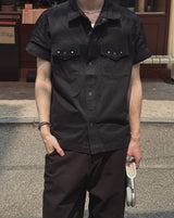 Bundry Waist Snap Pocket Short Sleeve Shirt