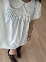 pleats collar mini dress 