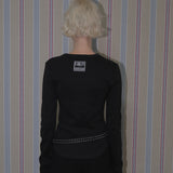 C 90SラインベーシックロングスリーブTシャツ_ブラック