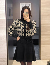 Obel Argyle Puff Knit Cardigan