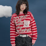 Stripe Puppy Graphic Knit