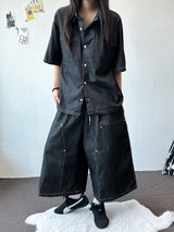 Coin Denim Stitch Detail Shirt 2color