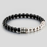 C22SVB-1012 Onyx gemstone metal decoration bracelet 6mm