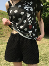 シンクルドットワンショルダーショートスリーブTシャツ (4c)
