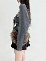1546. Argyle check top bolero set (2color)