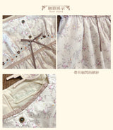 Rose Island floral layered mesh lantern sleeve top and mini skirt