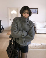 [wool 40%] スティンアルパカハイネックコート