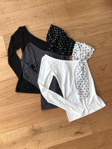 Dot one shoulder Tee