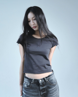 Lettuce Hem Short Sleeve Tee - Charcoal