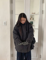Shoel Hooded Half Duck Down Padded Jumper