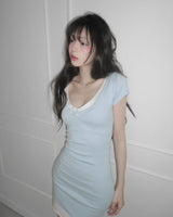 [MADE] Muguet Layered Button Mini Dress